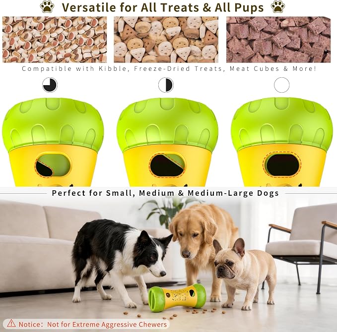 Treat Dispensing Dog Puzzle Toy, Interactive Dog Toys, Yellow | Mental Stimulating Slow Feeder, Boredom Relief, Enrichment Dog Toys to Keep Them Busy, For Small Medium Large Dogs - Image 4