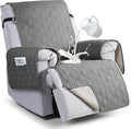 VANSOFY 100% Waterproof Recliner Chair Covers Washable, Gray, 23.6" | Non-Slip, Slipcover with Pocket, Furniture Protector, Elastic Straps, Chair Cover for Pets, Dogs by VANSOFYFURNITURECOVERS