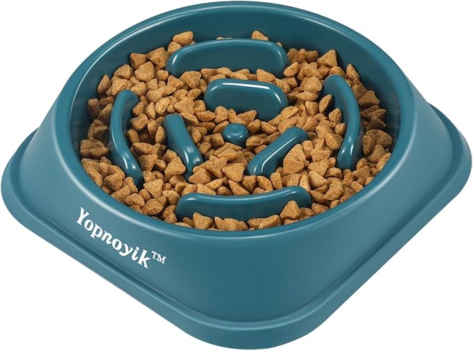 Slow Feeder Dog Bowls for Large Dogs | Non-Slip Base, Anti-Choking Design, Reduces Bloating & Overeating, Easy to Clean, 4 Cups by Yopnoyik