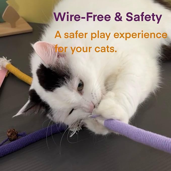 Cat Toys for Indoor Cats, Kitten Toys for Indoor Kittens, Catnip Rope Chew Toys for Teeth Cleaning, Interactive Cat Teething Toy, Kitty Kicker Toy, 3 Pack (Plus 1 Pouch of Catnip) - Image 6