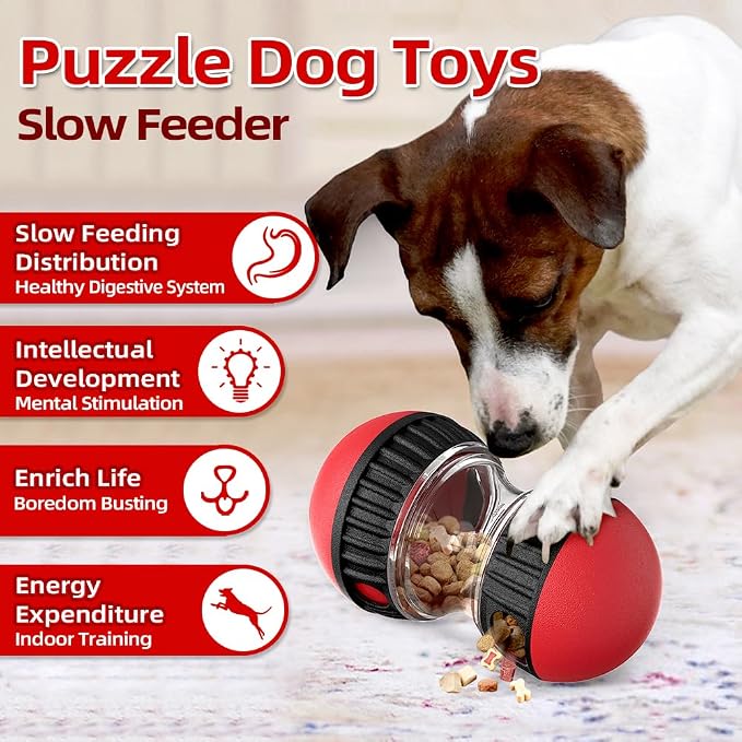 Mankoda Interactive Dog Puzzle Toy, Rolling Treat Dispenser Slow Feeder | Adjustable Kibble Outlet, Mental Stimulation, Reduces Fast Eating, Indoor Dog Enrichment Toy, BPA-Free, GRS Certified, 2PCS - Image 2
