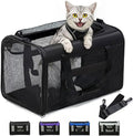 Conlun Cat Carrier Bag,Soft-Sided Pet Carriers for Dogs with 4-Sided Mesh,Airline Approved Cat Transport Carrier for Small&Medium Cats Kitten Puppy Up to 15Lb,Collapsible Cat Travel Carrier-M,Black by Conlun