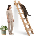 65" Tall 6-Level Cat Ladder for Window & wall | Fits Cats up to 20 lbs |Senior & Less Agile cat Stairs for Window with 55° Gentle Incline | Requires 43" Floor Clearance | No-Drill Glass Installation by SERENHOOM