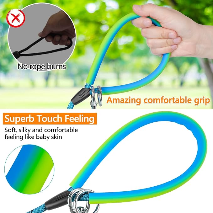 Long Dog Leash for Dog Training 10FT/15FT/20FT/30FT/40FT/50FT/100FT Reflective Leash with 2 Hooks, Heavy Duty Dog Lead for Large Medium Small Dogs Outside Walking Camping Yard, Blue 15FT - Image 3