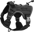 Heavy-Duty Tactical Dog Harness for Large Dogs, No Pull Adjustable Reflective Pet Vest with Molle System, K9 Military-Grade Control for Service Training, Outdoor & 10+ Breeds, Black, Small by Bruvoalon