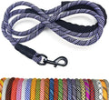 MayPaw Heavy Duty Rope Dog Leash, 6/8/10FT Nylon Pet Leash, Soft Padded Handle Thick Lead Leashes for Large Medium Dogs Walking Roaming (6ft * 1/2", Purple Black) by MayPaw