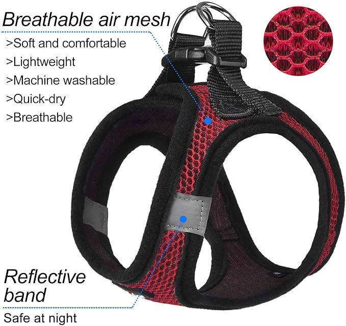 Dog Harness Step-in Breathable Puppy Cat Dog Vest Harnesses for Small Medium Dogs - Image 2