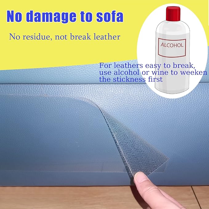10 PCS Cat Scratch Furniture Protector for Leather, Couch Protector, Scratching Deterrent Strong Adhesion, Easy to Remove, No Residue (170in x12in) - Image 6