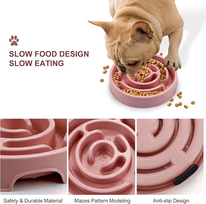 Slow Feeder Dog Bowls, Puzzle Dog Bowl with Anti-Slip, Slow Feeder & Non-Slip Design, Boredom and Anxiety Reducer, Suitable for All Breed Dogs and Cat - Image 3
