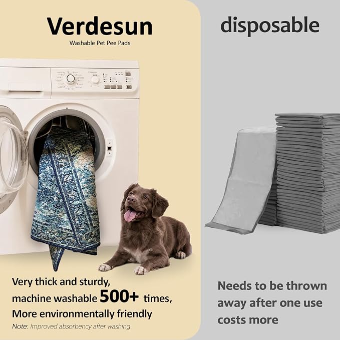 Washable Pee Pads for Dogs, Reusable Puppy Potty Training Pads, Ultra-Absorbent Thick Waterproof Leak-Proof Non-Slip Pads & Mat for Crate, Playpen, Floor, Whelping & Housebreaking , 2 Pack 36"x36" - Image 3