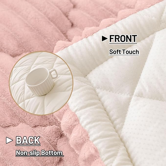 Smiry Couch Cover for Dogs Washable, Non Slip Fuzzy Pet Sofa Protector | Soft Thick Furniture Cover for Sofa, Loveseat and Sectional, Scratch & Pet Hair Resistant (Dusty Rose, 27.6" x 27.6") - Image 7