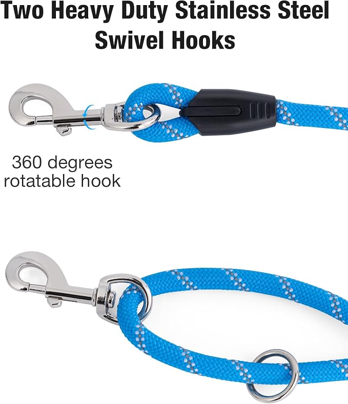 Long Dog Leash for Dog Training 20FT, Heavy Duty Dog Lead for Large Medium Small Dogs Outside Walking, Playing, Camping, or Yard, Blue - Image 4