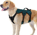rabbitgoo Escape Proof Dog Harness for Large, No Pull with Lift Handle | No Escape, Full Soft Padded, Reflective Adjustable Vest, Leash Clip for Walking Hiking Training, Dark Green, Large by rabbitgoo