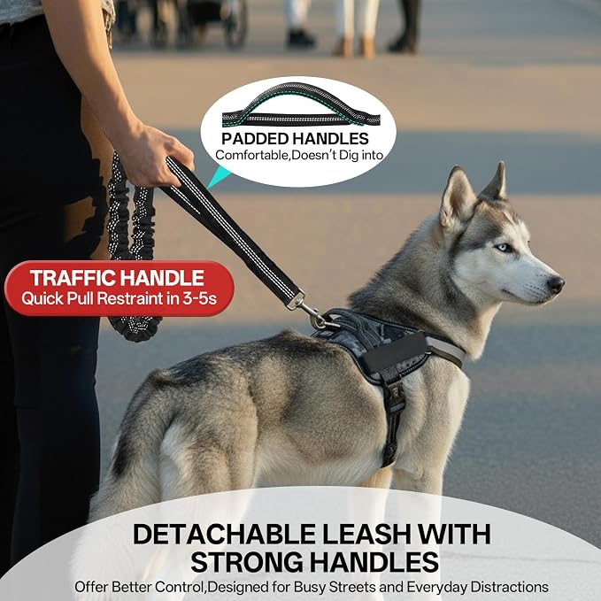 Hands Free Dog Leash, 240LB Heavy Duty Retractable with Fanny Pack | Adjustable Waist Belt, Dog Leash for Walking Running Jogging Hiking Biking Training for Medium,Large 25-120LBS(Not for＜25LBS) - Image 7