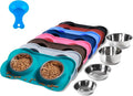 Hubulk Pet Dog Bowls 2 Stainless Steel Dog Bowl with No Spill Non-Skid Silicone Mat + Pet Food Scoop Water and Food Feeder Bowls for Feeding Small Medium Large Dogs Cats Puppies (Extra Large, Green) by Hubulk