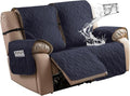 Genina Waterproof Loveseat Recliner Cover Non-Slip, Sofa Cover for Reclining Couch 2 Seat, Washable Couch Cover Loveseat Furniture Protector Cover for Pets Dogs Kids (Navy, Recliner Loveseat) by Genina