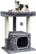 SYANDLVY 27IN Cat Tree for Indoor Cats Large Adult, Modern Activity Tower | Scratching Posts, Condo with Plush Perch, Climbing Stand with Spring Ball for Play, Grey by SYANDLVY