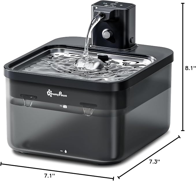 DownyPaws Cat Water Fountain Cordless, Pet Fountain, 84oz/2.5L, Black Pro | Wireless Cat Drinking Water Fountains for Cats Indoor, Fursink , Battery Operated, Motion Sensor, Ultra Quiet Pump, BPA-Free - Image 10