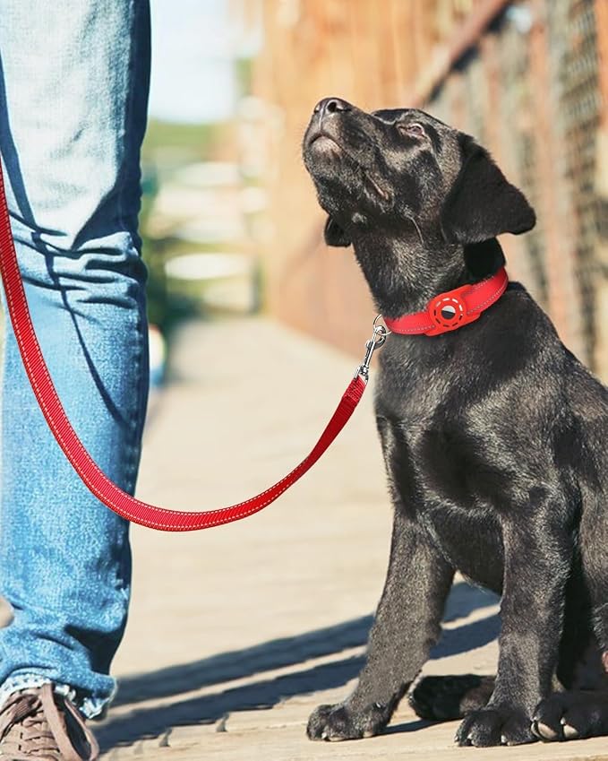 6FT Reflective Dog Leash, Padded Handle for Small Medium Dogs | Comfortable Nylon, Soft Handle Cushioning, Reflective Safety at Night, Walking Leash for Park & Hiking (3/4in, Red) - Image 2