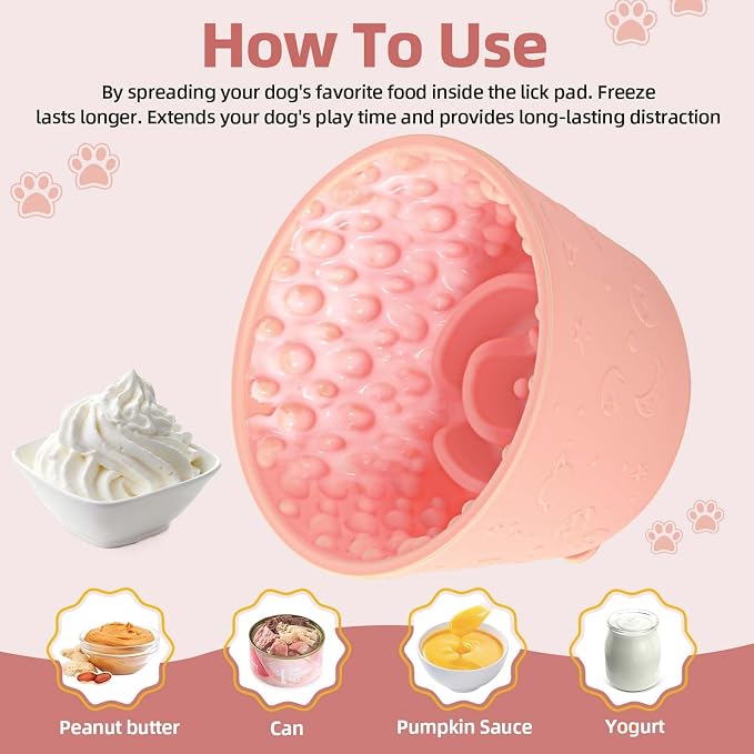 Dog Lick Bowl, Non-Slip Freeze Slow Feeder Small Medium, 1.6 Cup | Anxiety Relief & Distraction, Enrichment, Puzzle Feeder, BPA-Free Silicone, Dishwasher & Microwave Safe, for Dogs - Image 4