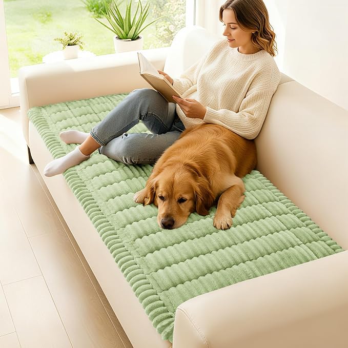 hyha Couch Cover for Dogs, Washable Non Slip Plush Flannel Sofa Protector | Thick Flannel, Anti-Slip Backing, Pet Hair & Scratch Protection, Fits Sofa & Loveseat (27.6" x 88") - Image 2