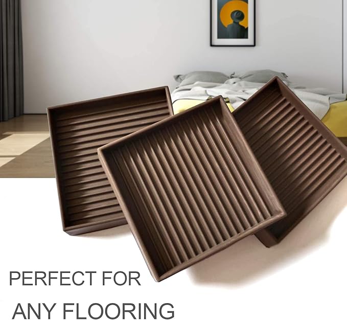 Yelanon Furniture Coasters,4 Pcs 4” Furniture Caster Cups - Non Slip Pads Hardwood Floors - Non Skid Furniture Grippers, Rubber Furniture Feet, Anti Slide Floor Protector for Bed Couch Stoppers - Image 2