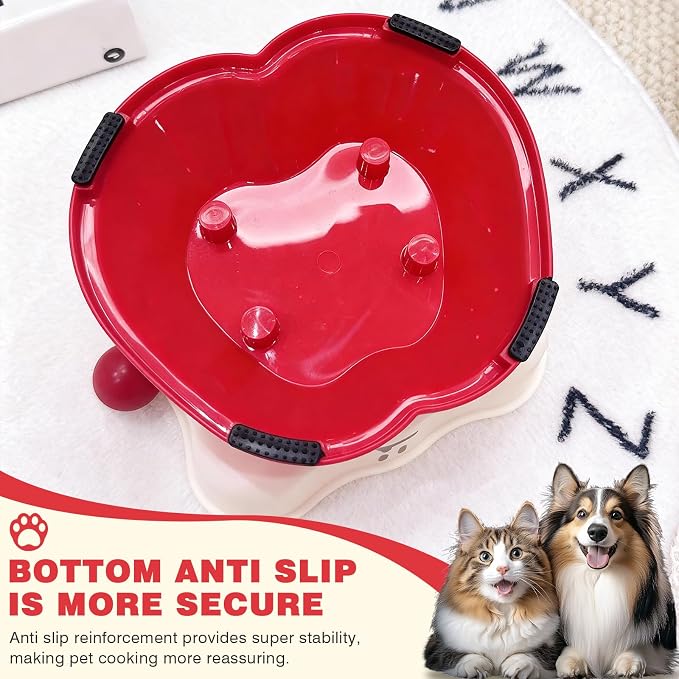 Elevated Cat & Small Dog Bowl - 30° Slanted Anti-Slip Feeding Bowl, Detachable Stainless Steel Design, Reduces Stomach Pressure, Comfortable Eating Posture, Easy to Clean, Fits Cats & Small Breeds - Image 7