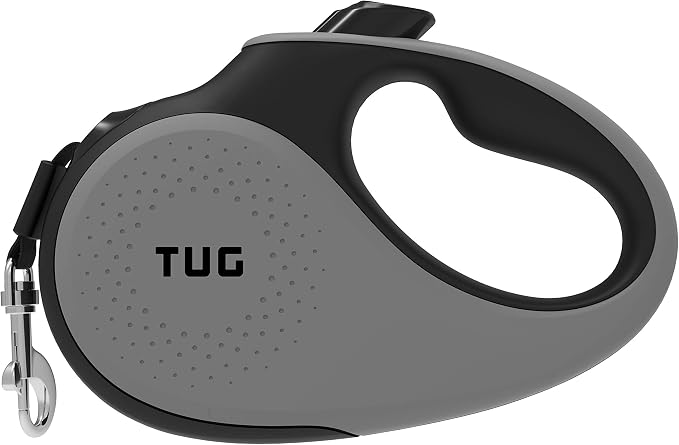 TUG Original Retractable Dog Leash, 16 ft (Medium, Grey) | 360° Tangle-Free Retraction, 16 ft Tape, Quick Thumb Lock, Anti-Slip Handle, For Dogs Under 55 lbs by TUG