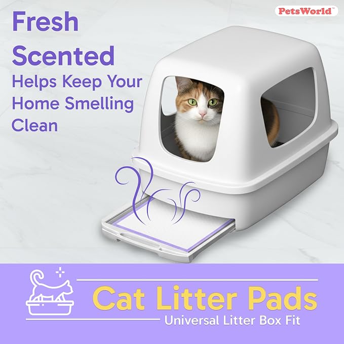 PetsWorld Universal Fit Cat Pad Refills for Litter Box, Fresh Scent, Odor Control, Pack of 400 - Image 2