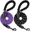 BARKBAY Dog Leashes for Large Dogs Heavy Duty Dog Leash 2 Pack 5 FT with Comfortable Padded Handle Highly Reflective Threads for Medium Large Dogs Walking Training Running (5FT-1/2,Purple+Black) by BARKBAY