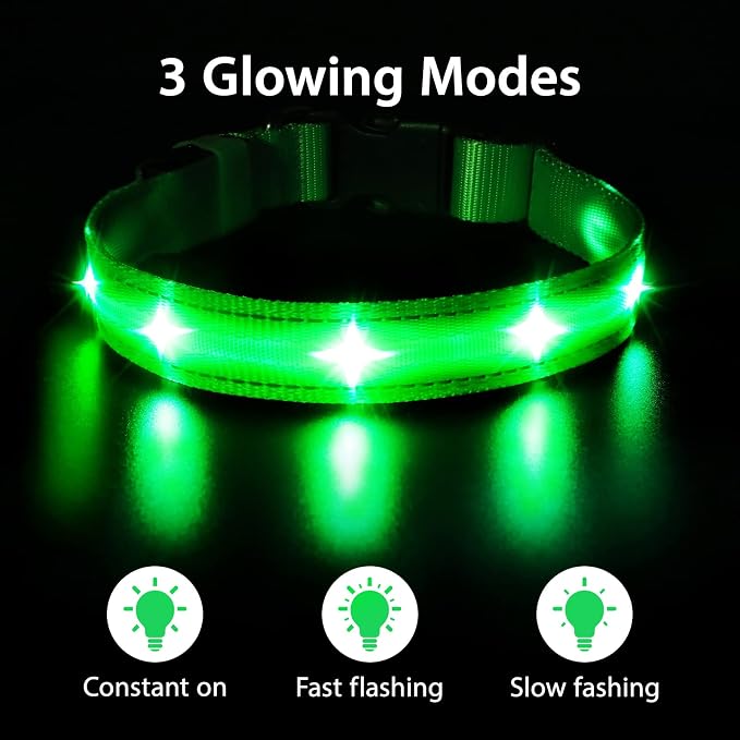 MASBRILL Led Dog Collar, Rechargeable Water-Resistant Night Safety Collar - Image 2