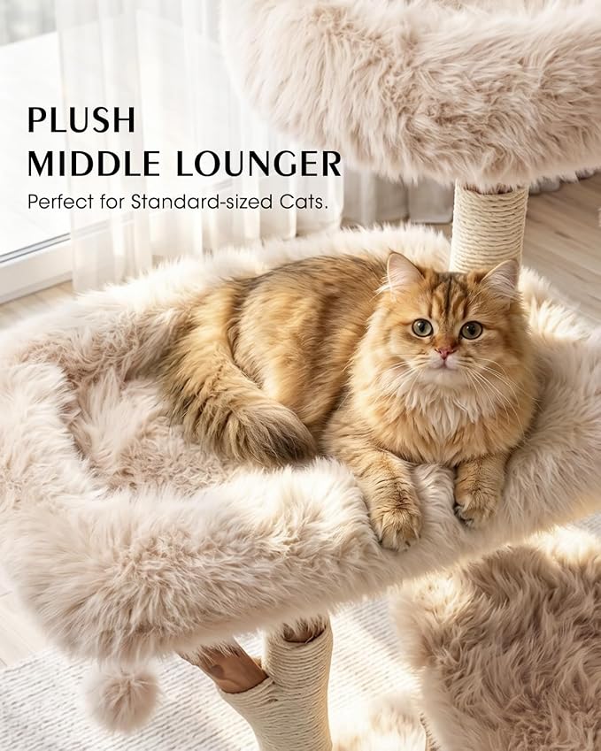 Real Branch Cat Tree, Natural Wood Cat Tower for Indoor Cats | Real Tree Branches no Processed Wood, 44 lbs Capacity, Premium Faux Fur Perches, 23.6" Anti-Tip Base, 30-Min Assembly - Image 3