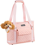 Pawaboo Dog Purse Carrier for Small Dogs with Pocket,Up to 11Lbs | Lightweight & Portable Dog Tote Bag Carrier Purses,Soft Sided Design,Front Pocket for Storage Travel Shopping Pink by Pawaboo