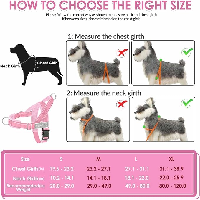 Lukovee No Pull Dog Harness and Leash Set, Soft Padded Vest with Front Clip | Adjustable, No Choke, Reflective,Durable Easy Control Pet Vest Harness for Safe Walking for Medium Large Dogs (Pink, L) - Image 5