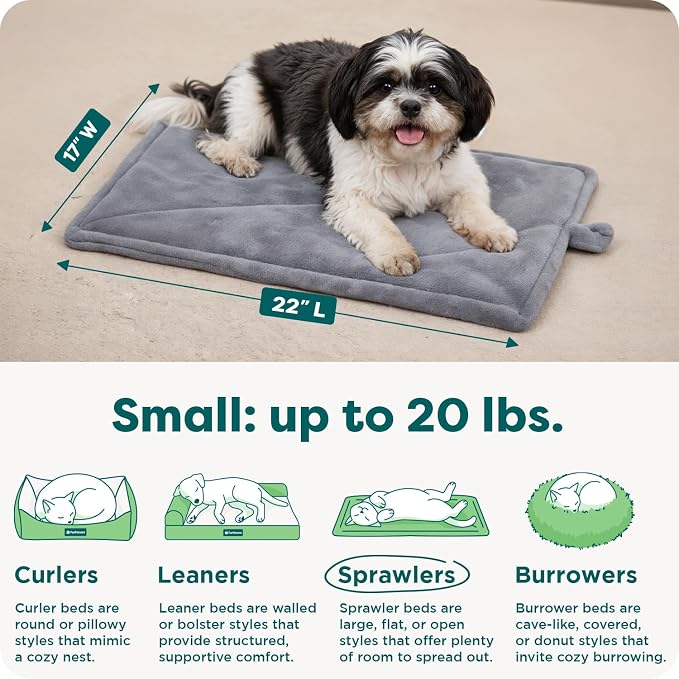 FurHaven ThermaNAP Self Warming Cat Mat, Dog Bed for Crates with Self-Warming Technology for Cozy Rest, Fully Machine Washable, Small, Plush Faux Fur, Gray - Image 3