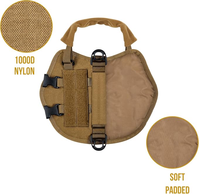 OneTigris Tactical Dog Harness XXS Puppy Vest with Vertical Handle | Tactical XXS puppy harness with vertical handle & fleece padding. Quick-release for easy on/off. Ideal for training & walks. - Image 4