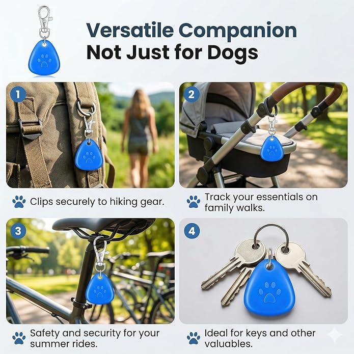 QUELIEN LED Dog Collar Light, Clip-On Dog Safety Light for Night Walking, High Visibility Light Up Dog Collar Accessory for Summer Camping & Hiking, Lightweight for All Pets, Blue - Image 3