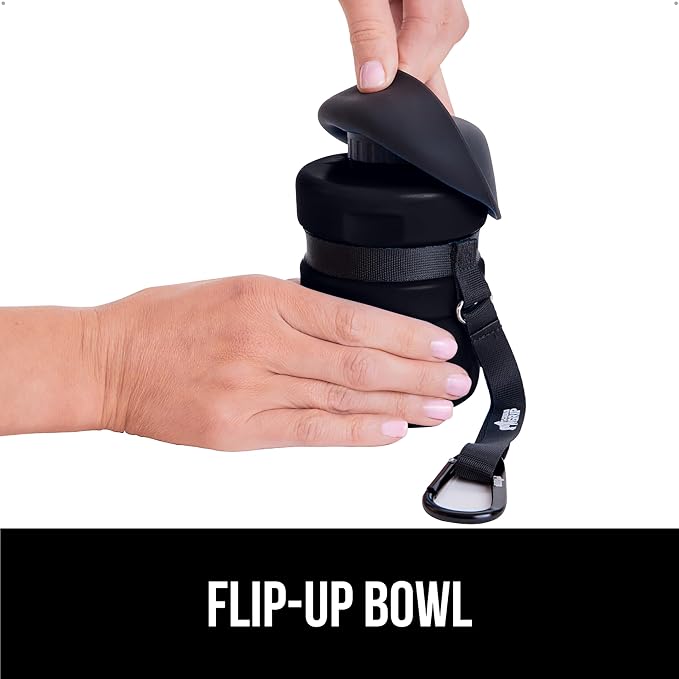 GORILLA GRIP Dog Water Bottle, Portable Water Bowl Dispenser for Dogs, 16 oz Leak Proof Pet Travel Squeeze Bottles Food Grade Silicone, Stocking Gifts for Pets to Go Puppy Essentials, Black - Image 8