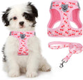 KOOLTAIL Dog Harness for Small Medium Dogs,Dog Harness and Leash Set, Step in No Pull Soft Mesh Padded Adjustable and Reflective Pet Vest Harness Puppy, Plaid Extra Harness for XS S Dogs,Pink Cherry,S by KOOLTAIL