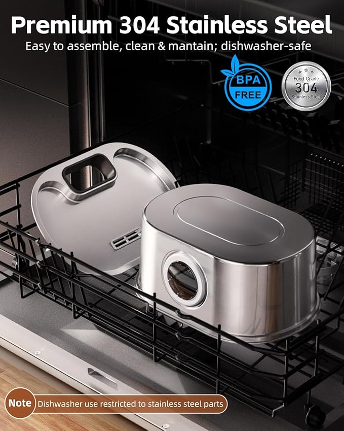 Cordless 3.2L/108oz Stainless Steel Cat Water Fountain Pet Fountain | Rechargeable Pet Water Dispenser - Motion Sensor Activation - Multi-Layer Filtration - Ultra-Quiet Pump (4 Filters) - Image 7