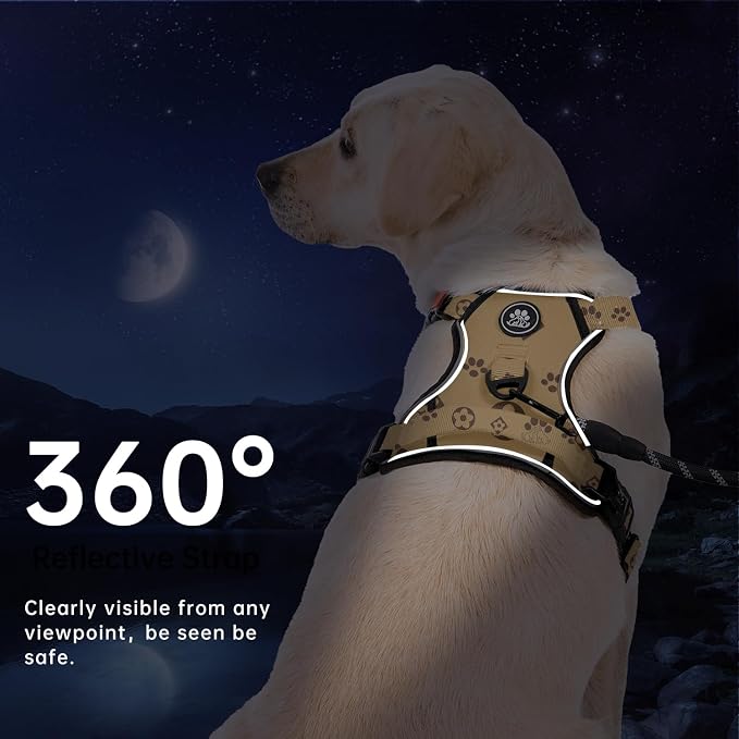 IVY&LANE No Pull Dog Harness with Leash Set, Reflective No Choke Pet Vest,Adjustable Oxford Dog Vest Harness with Easy Control Handle for Small Dogs (Light Brown,S) - Image 6