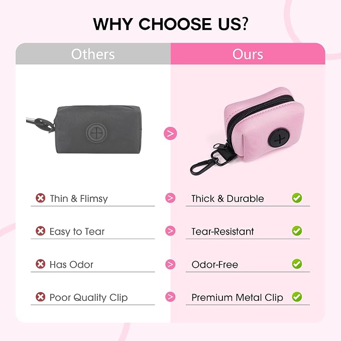 Wolfone Dog poop bag holder Poop Bag Dispenser with Secure Clip | Secure Clip Design Durable & Odor-Free Universal Bag Fit Lightweight & Portable Stylish Color Options - Image 3