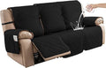Genina Waterproof Couch Cover for Reclining Sofa - Non-Slip, Washable, 3 Seater Couch Protector for Dogs, Pets, Kids (Black, Recliner Sofa) by Genina