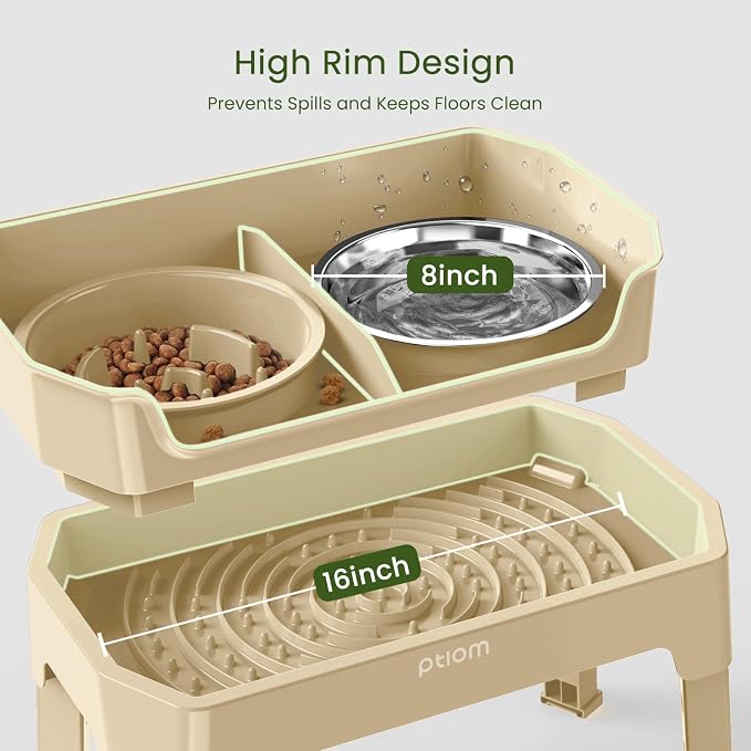 4-in-1 Elevated Dog Bowls with Adjustable Stand, Slow Feeder Licking Plate - Image 5