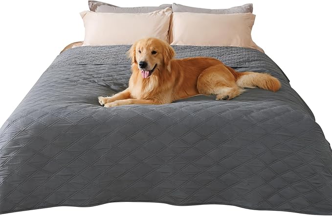 Luciphia Waterproof Couch Cover for Dogs, Non-Slip Pet Sofa Protector | Non-slip waterproof couch cover scratch-resistant machine washable protects sofa bed from spills fur claws, Grey, 82" x 102" by luciphia