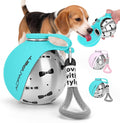 Portable Dog Water Bottle 10oz Stainless Steel Travel Dog Water Dispenser with Bowl No-Spill Puppy Water Bottle for Walking Hiking Small Dog Water Bottle (Blue Bow Print) by AOFANPET