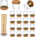 16 Pack Chair Leg Floor Protectors for Hardwood Floors, Round Rubber Furniture Sliders, 360°Felt Pad Bottom Wrapped Thickening Silicone Furniture Legs Caps Covers(Round,Clear-Brown-M) by Yarehand