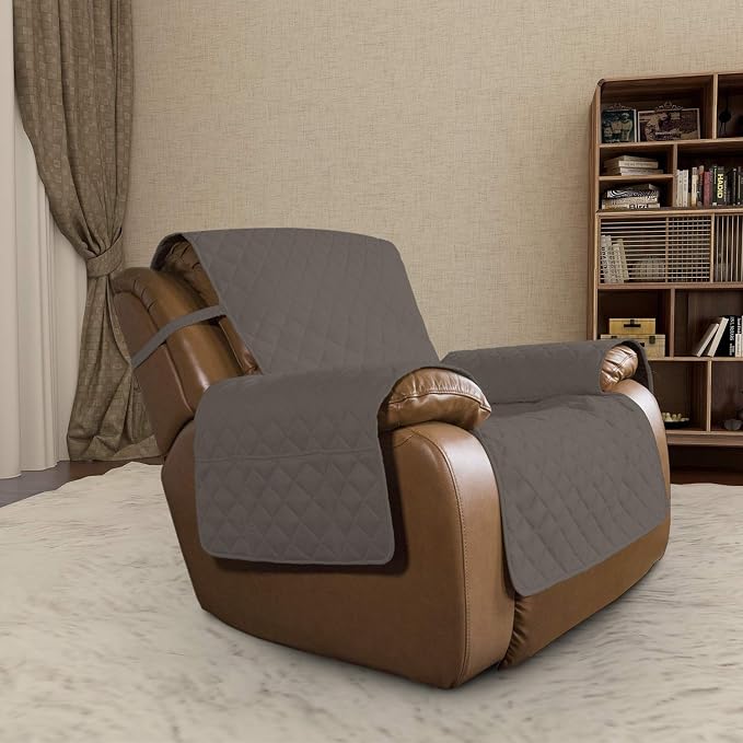 Easy-Going Reversible Couch Cover, Oversized Recliner, Taupe/Ivory | Machine Washable Slipcover For Dogs, Water Resistant Furniture Mat For Living Room, Non-Slip Sofa Cover, Pet Friendly - Image 2