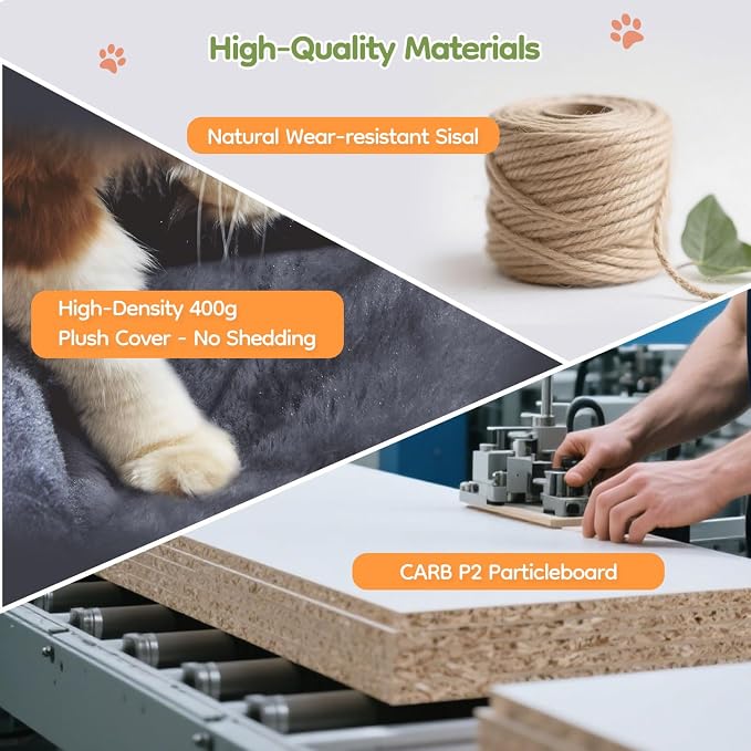 Taoqimiao 79in Cat Tree, Tall Large Cat Tower for Indoor Adult Cats S10G | Easy assembly, Sturdy, Multi Level, Easy Clean, Cozy Condo, Perches, Baskets, Suitable for Kittens and Adult Cats - Image 8