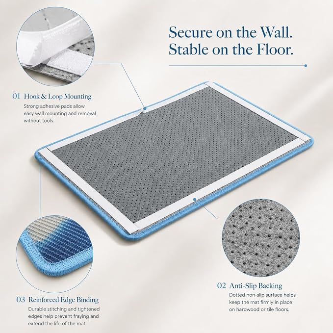 Art Sisal Cat Scratcher Mat, Cat Wall Scratchers for Indoor Cats | Wall Mounted Cat Scratcher, Natural Sisal, No-Drill Hook & Loop Setup, Floor or Wall Use, 23.6 x 15.7 Inch, Surfer - Image 6